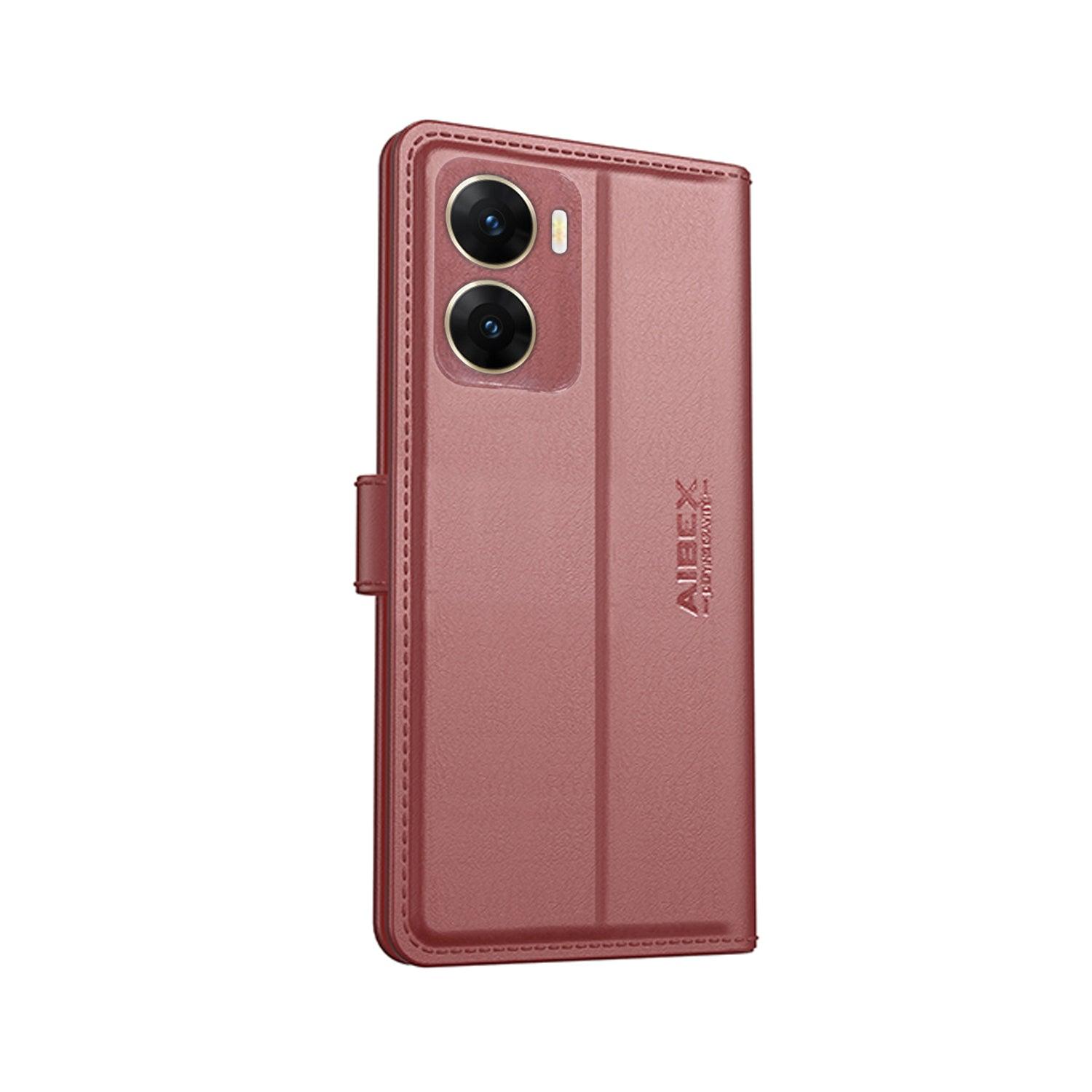 Vivo V29E 5G Aibex PU Leather Flip Cover Foldable Stand & Pocket Magnetic Closure - Aibex